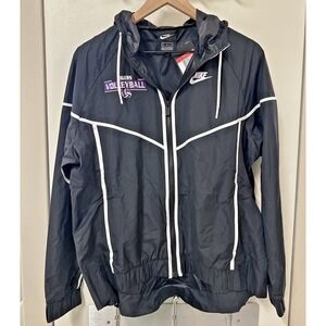 Nike Women Size Large Windrunner Full Zip Hooded Jacket 898725-010 Embroidered